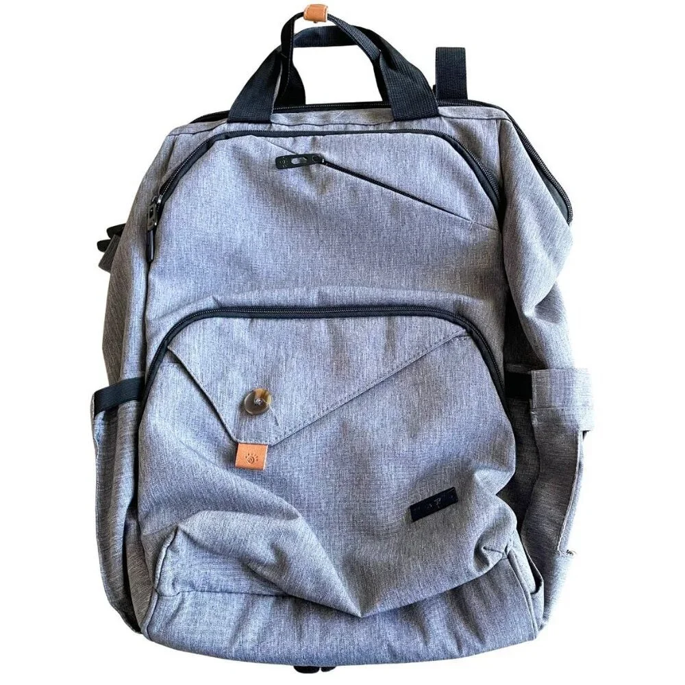 Hap Tim Grey Unisex Diaper‎ Bag Backpack, Large Capacity Travel, Water Resistant